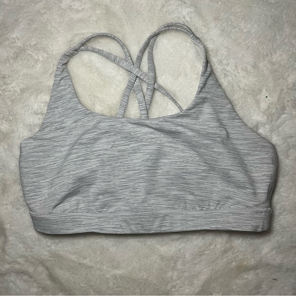 Lululemon Energy Bra Medium Support Ice Grey Alpine White - size 12 - Picture 4 of 6